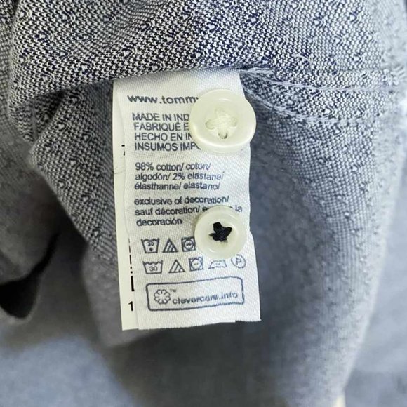 NWT M L XL Mens Tommy Hilfiger Regular Fit Micro Print Shirt 78J9427 460 - Picture 6 of 7